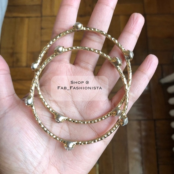 Dillard’s Gold diamond bangles - Picture 3 of 5